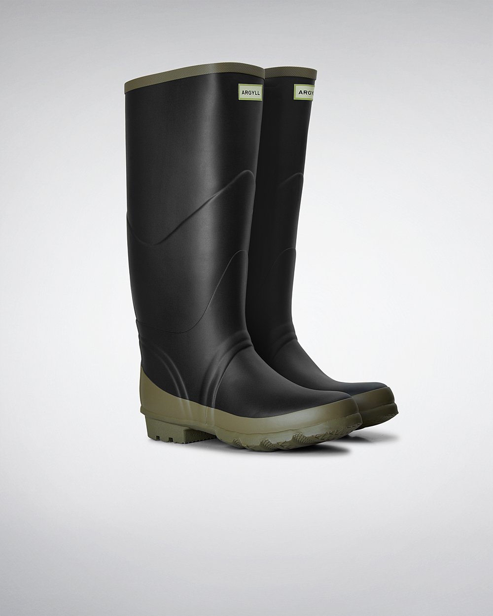 Galochas Altas Hunter Feminina Pretas - Argyll Bullseye Full Knee - 27HUZKJYW
